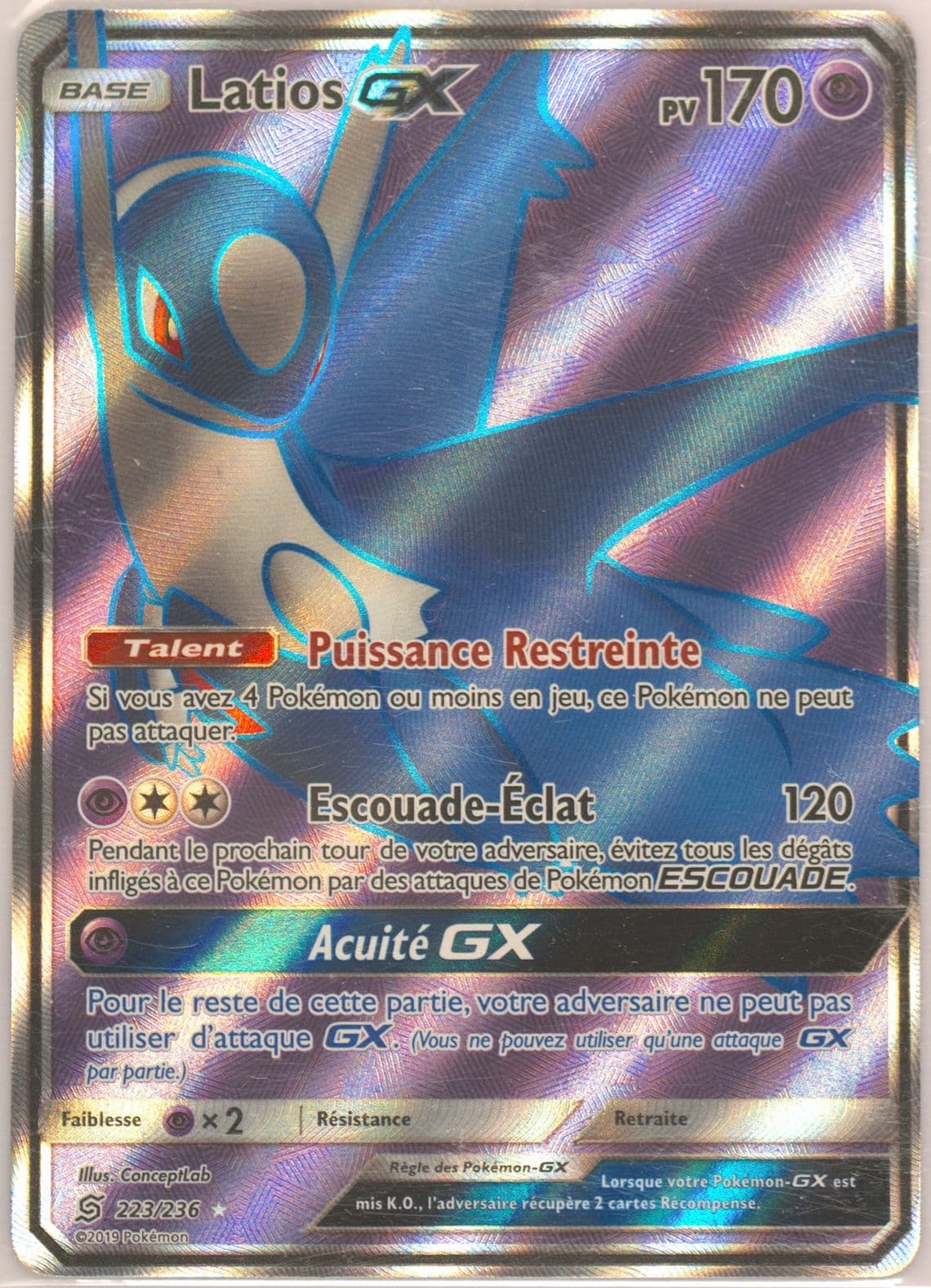 Full Art/Latios GX French (223) 2019 Pokemon Sun & Moon Unified Minds