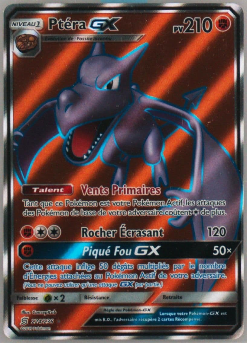 Full Art/Ptera GX French (224) 2019 Pokemon Sun & Moon Unified Minds