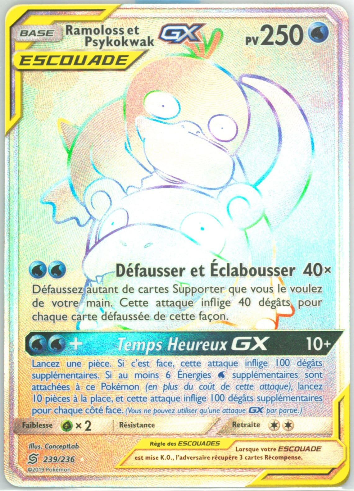 Full Art/Ramoloss ET Psykokwak GX French-Secret (239) 2019 Pokemon Sun & Moon Unified Minds