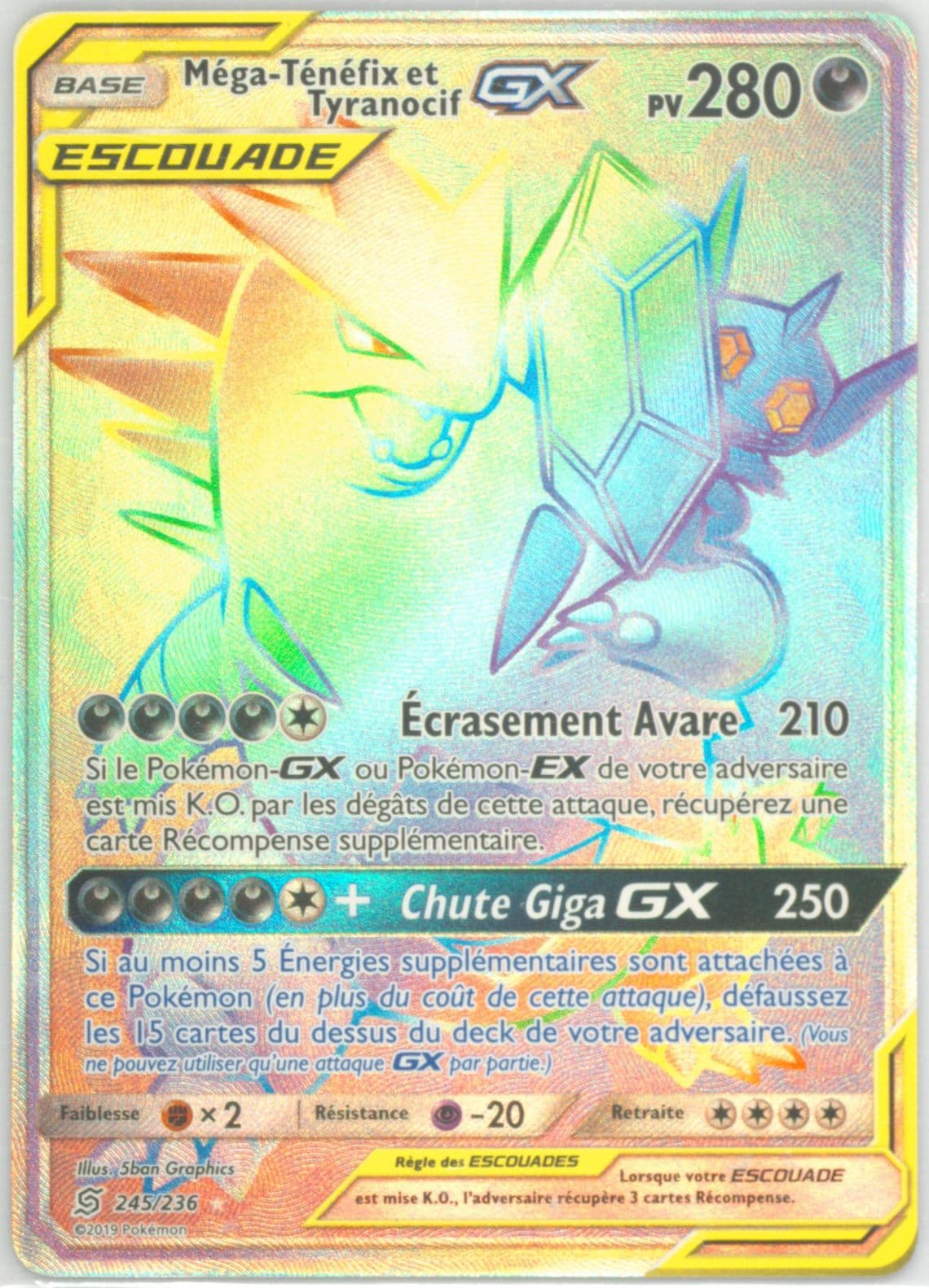 Full Art/Mega-Tenefix ET Tyranocif GX French-Secret (245) 2019 Pokemon Sun & Moon Unified Minds