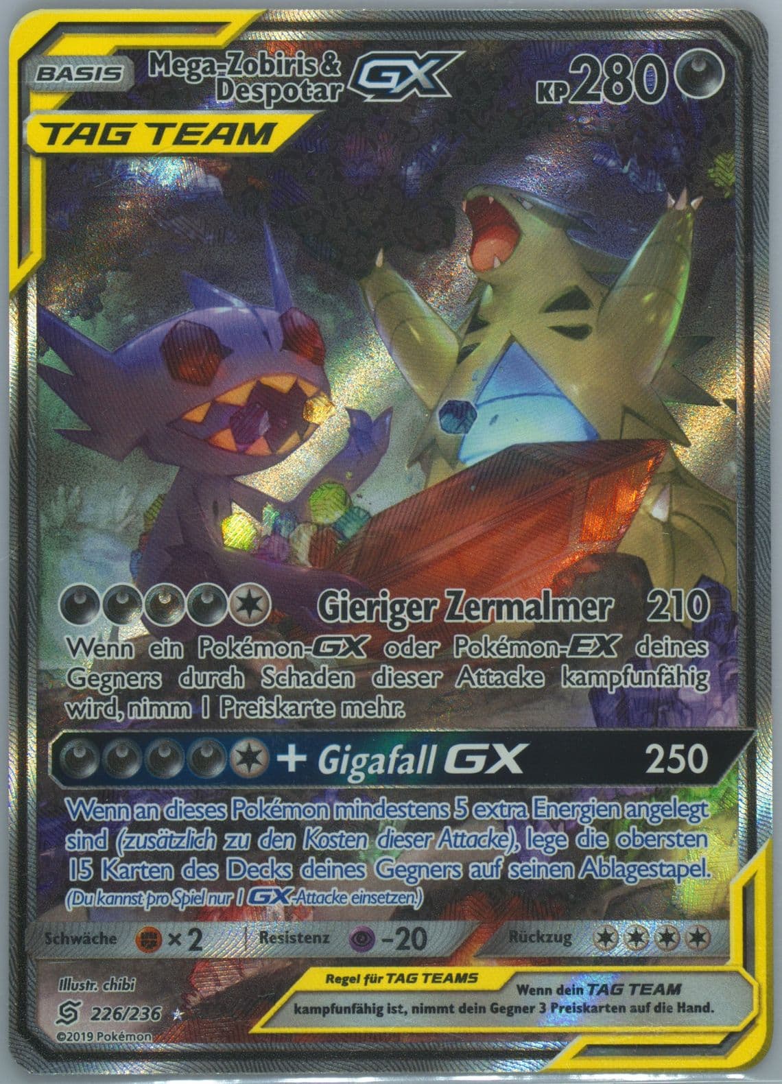 Full Art/Mega-Zobiris & Despotar GX German (226) 2019 Pokemon Sun & Moon Unified Minds