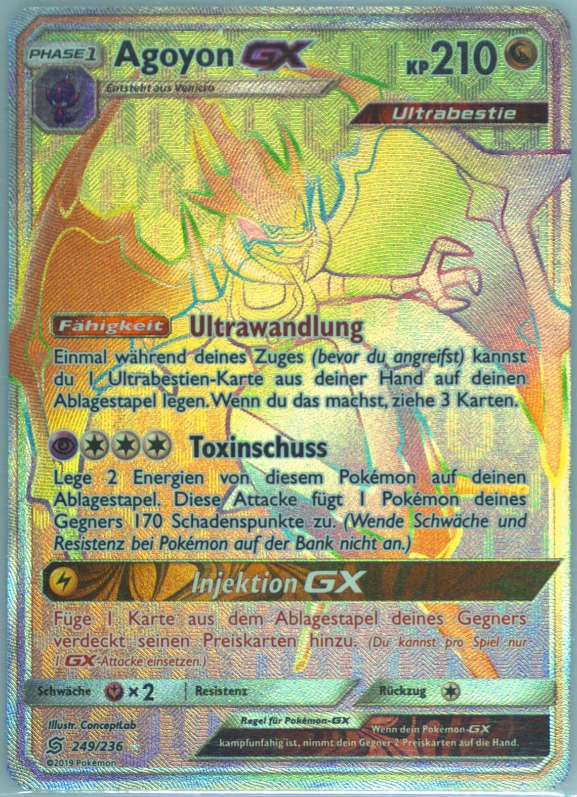 Full Art/Agoyon GX German-Secret (249) 2019 Pokemon Sun & Moon Unified Minds
