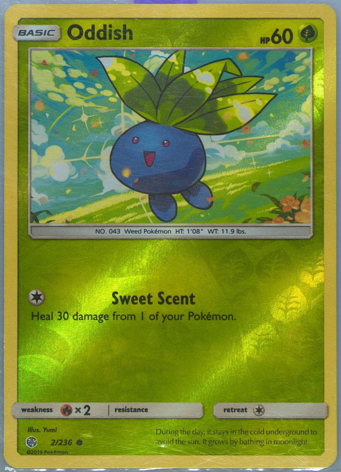 Oddish-Reverse Foil (2) 2019 Pokemon Sun & Moon Cosmic Eclipse