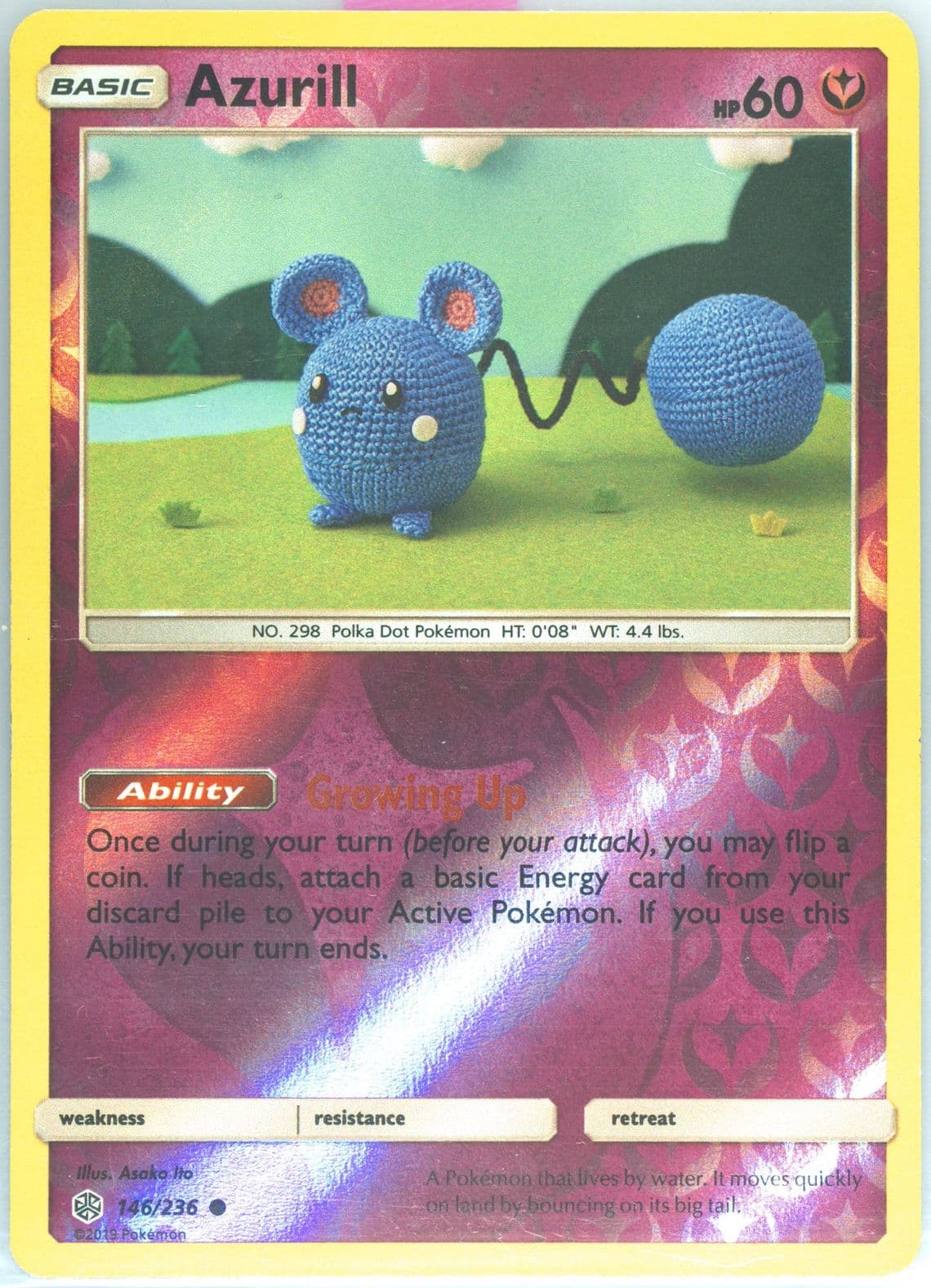 Azurill-Reverse Foil (146) 2019 Pokemon Sun & Moon Cosmic Eclipse