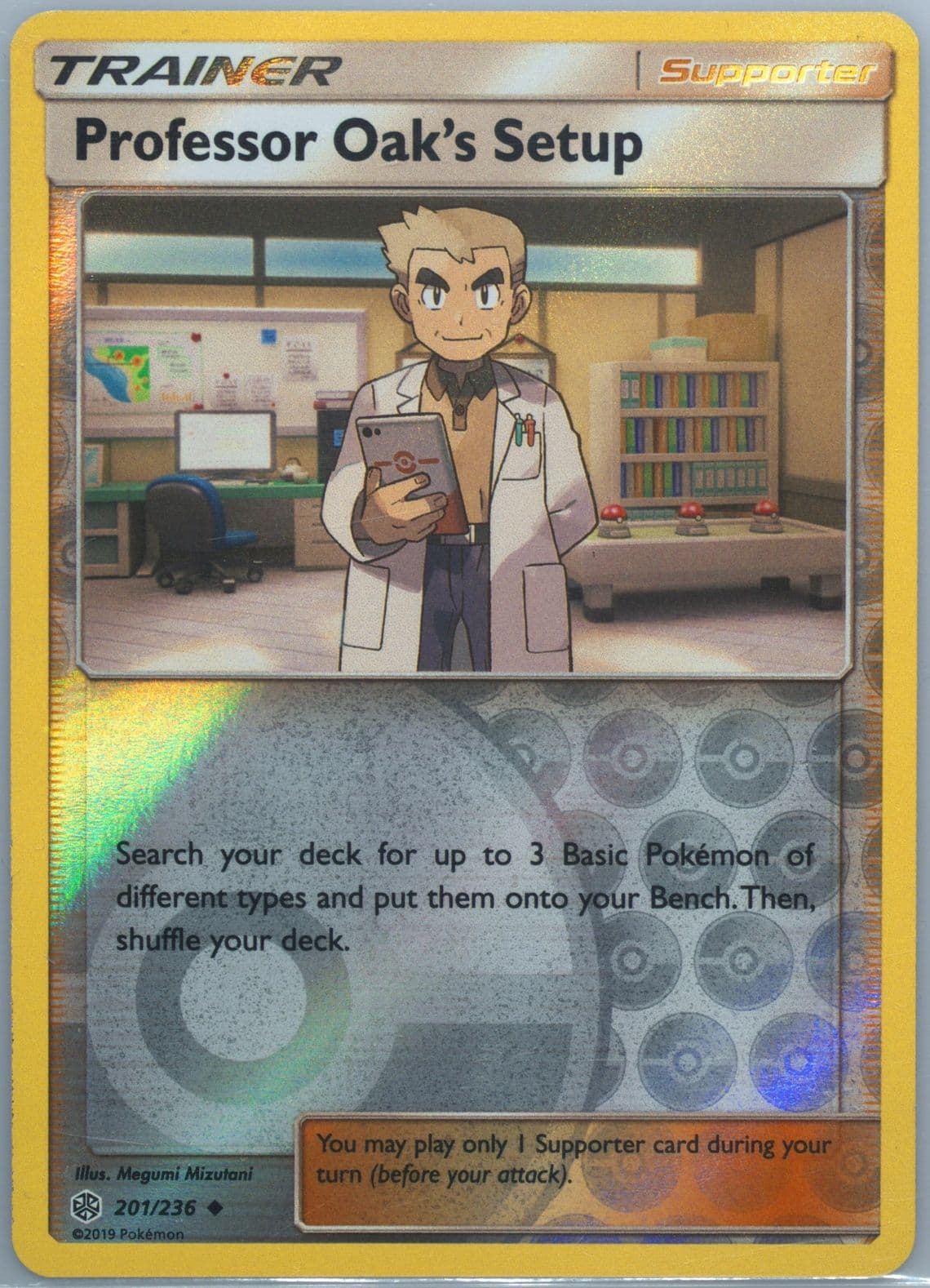 Professor Oak's Setup-Reverse Foil (201) 2019 Pokemon Sun & Moon Cosmic Eclipse