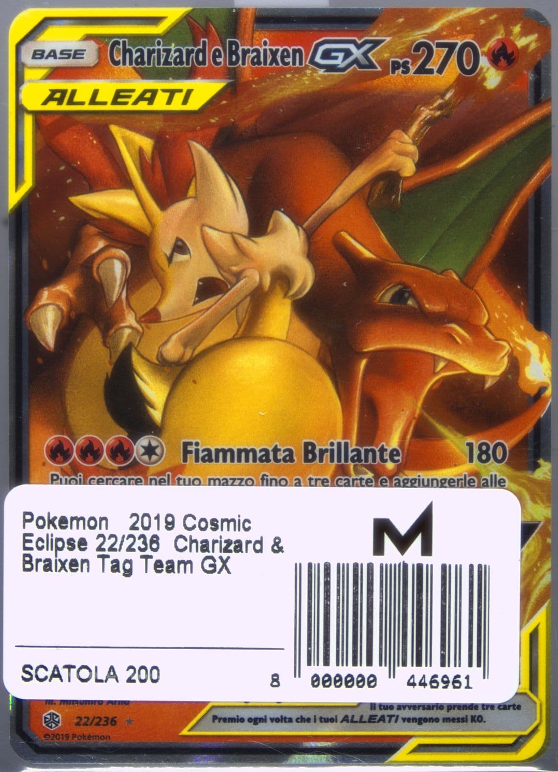 Charizard E Braixen GX Italian (22) 2019 Pokemon Sun & Moon Cosmic Eclipse