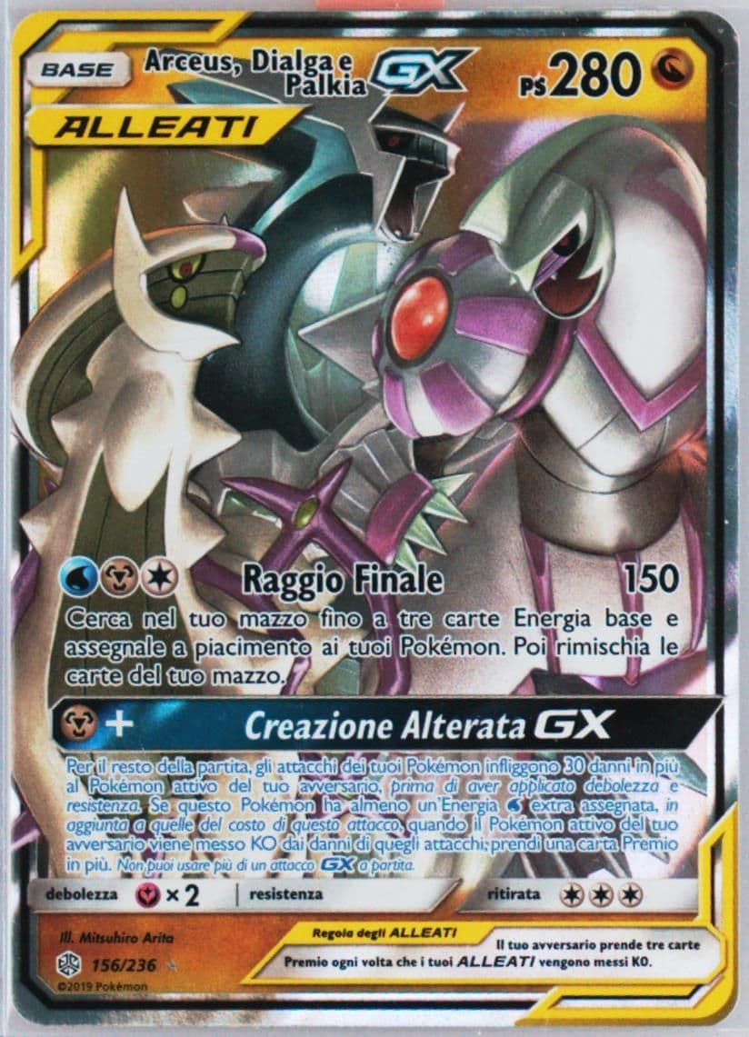 Arceus, Dialga E Palkia GX Italian (156) 2019 Pokemon Sun & Moon Cosmic Eclipse