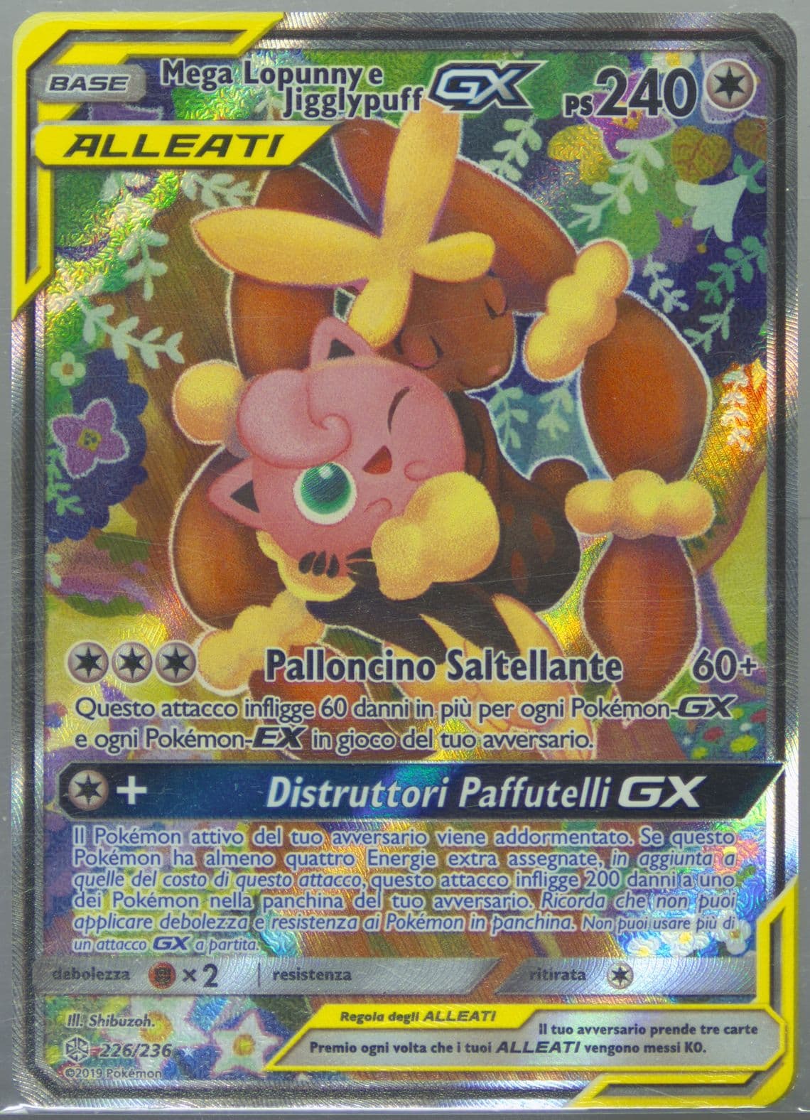Full Art/Mega Lopunny E Jigglypuff GX Italian (226) 2019 Pokemon Sun & Moon Cosmic Eclipse
