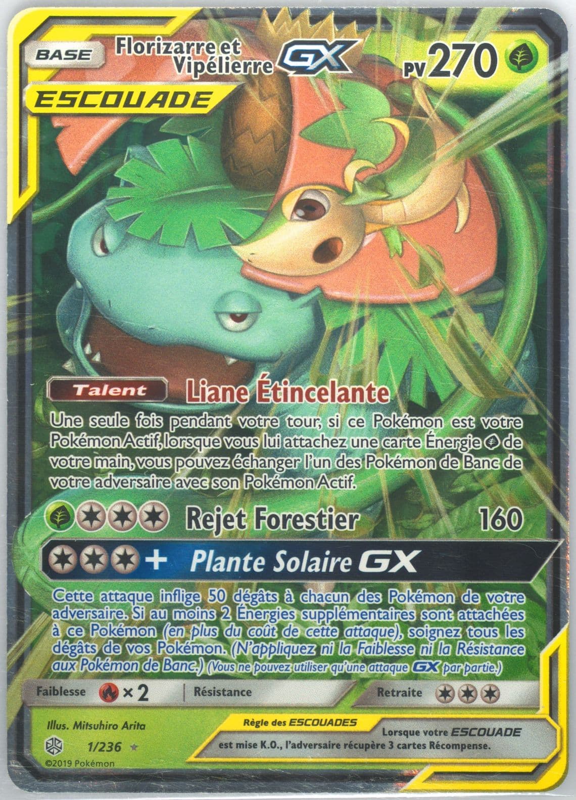 Florizarre ET Vipelierre GX French (1) 2019 Pokemon Sun & Moon Cosmic Eclipse
