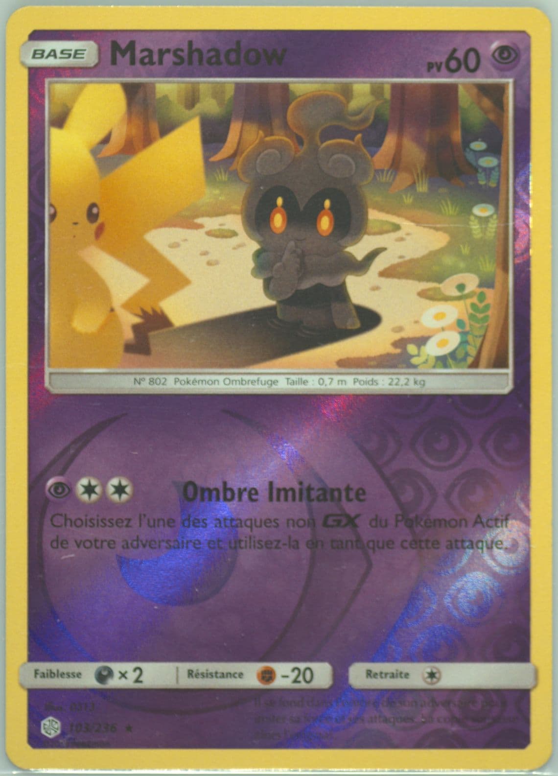 Marshadow-Reverse Foil French (103) 2019 Pokemon Sun & Moon Cosmic Eclipse