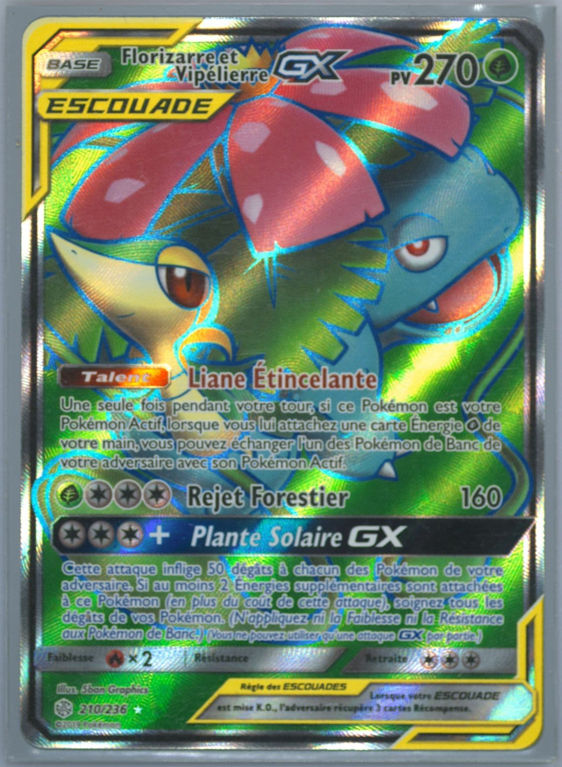 Full Art/Florizarre ET Vipelierre GX French (210) 2019 Pokemon Sun & Moon Cosmic Eclipse