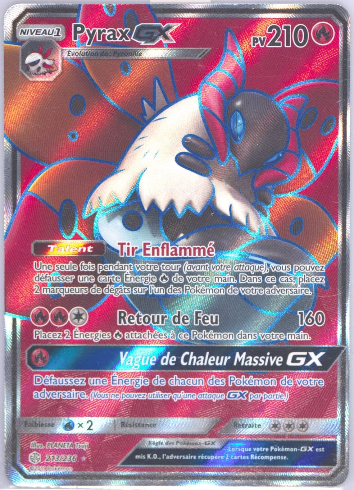 Full Art/Pyrax GX French (213) 2019 Pokemon Sun & Moon Cosmic Eclipse