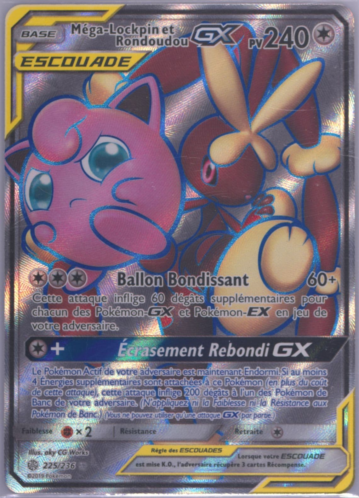 Full Art/Mega-Lockpin ET Rondoudou GX French (225) 2019 Pokemon Sun & Moon Cosmic Eclipse