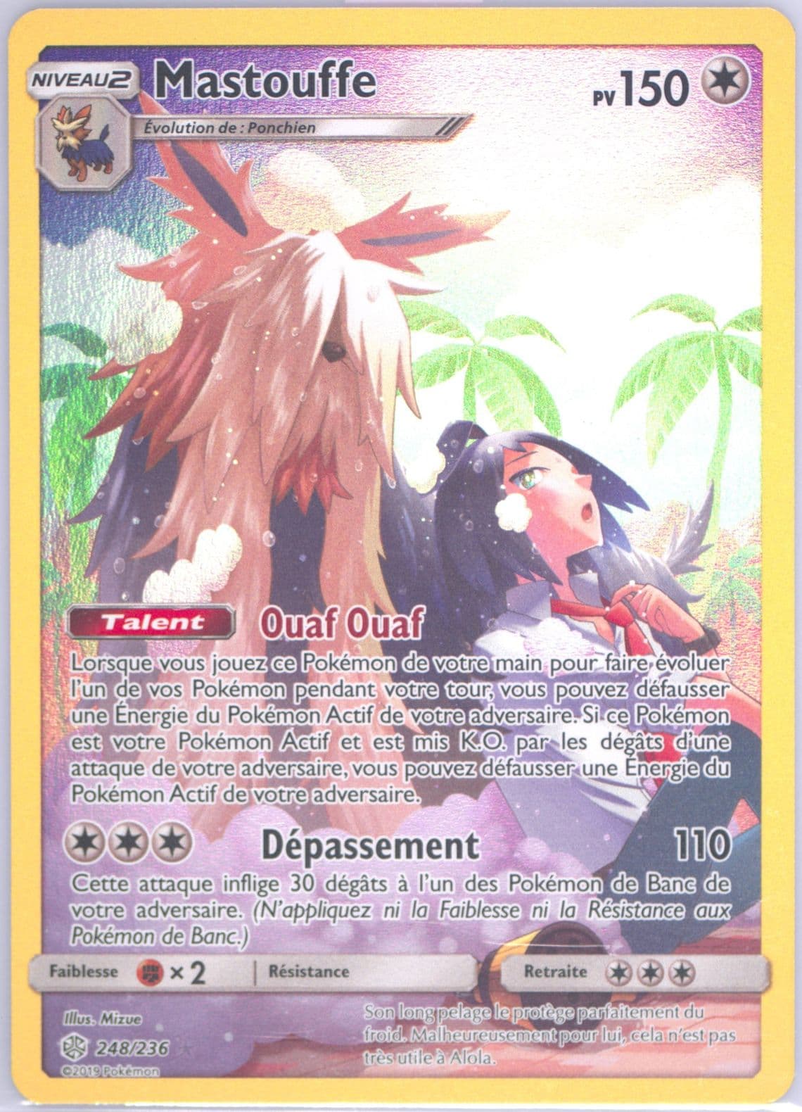 Full Art/Mastouffe French-Secret (248) 2019 Pokemon Sun & Moon Cosmic Eclipse