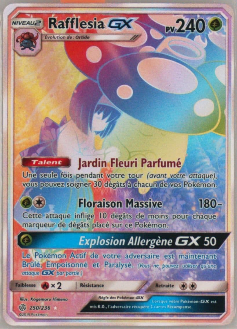 Full Art/Rafflesia GX French-Secret (250) 2019 Pokemon Sun & Moon Cosmic Eclipse