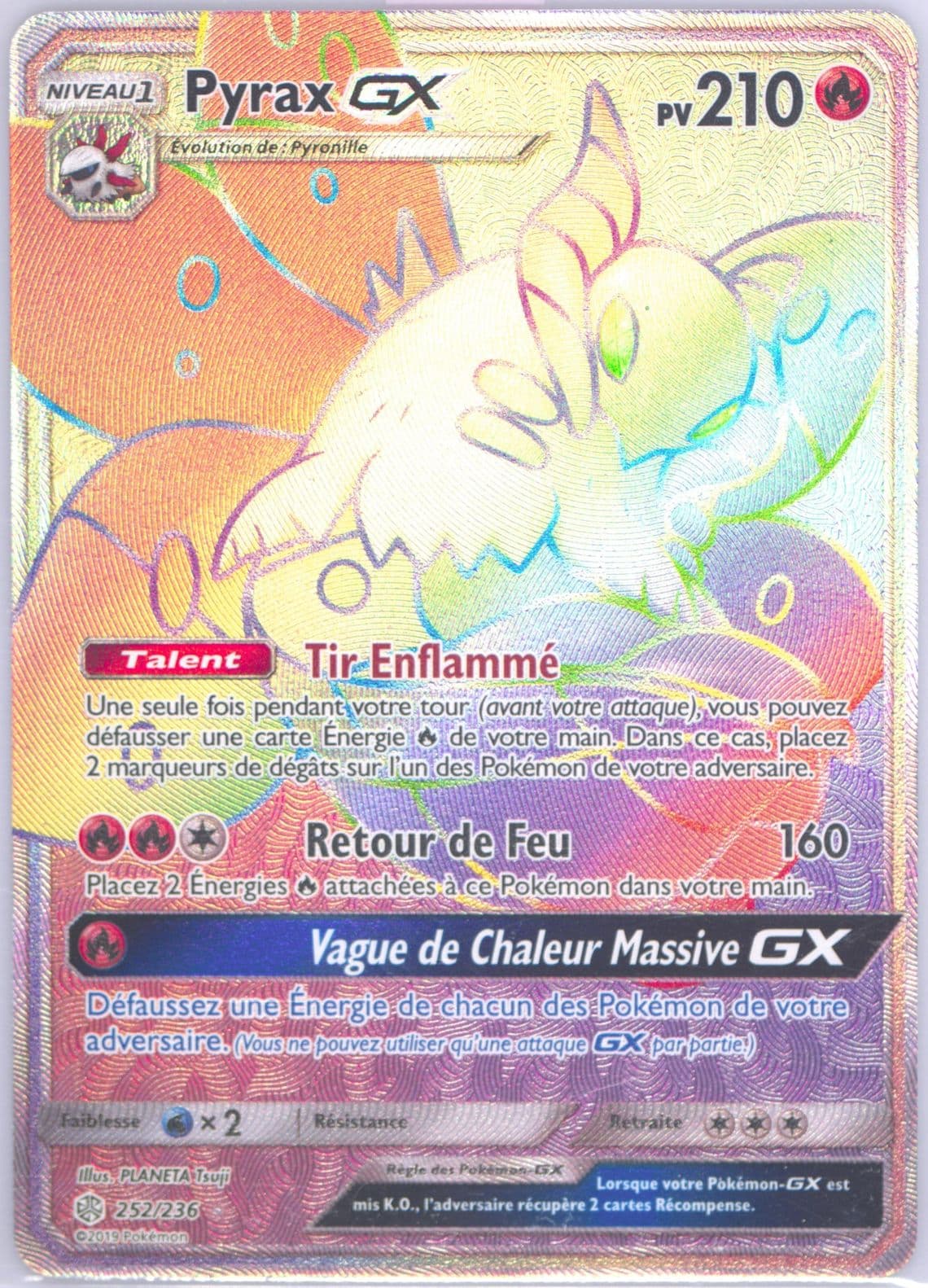 Full Art/Pyrax GX French-Secret (252) 2019 Pokemon Sun & Moon Cosmic Eclipse