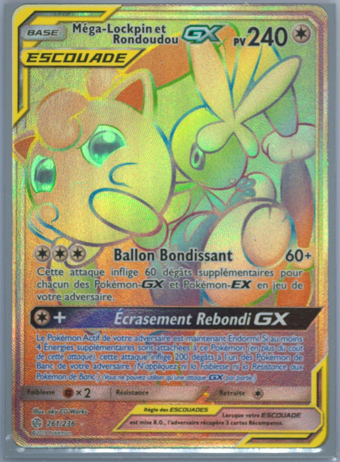 Full Art/Mega-Lockpin ET Rondoudou GX French-Secret (261) 2019 Pokemon Sun & Moon Cosmic Eclipse