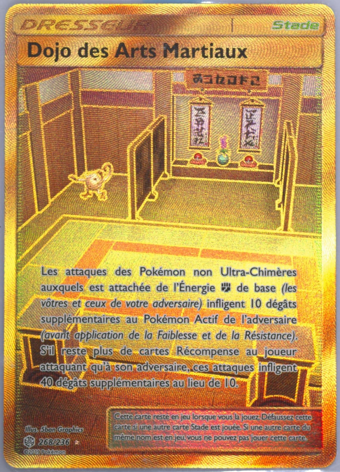 Full Art/Dojo Des Arts Martiaux French-Secret (268) 2019 Pokemon Sun & Moon Cosmic Eclipse