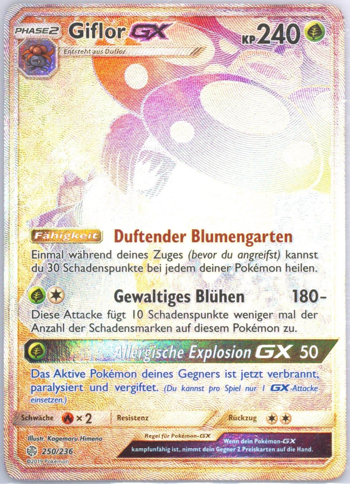 Full Art/Giflor GX German-Secret (250) 2019 Pokemon Sun & Moon Cosmic Eclipse
