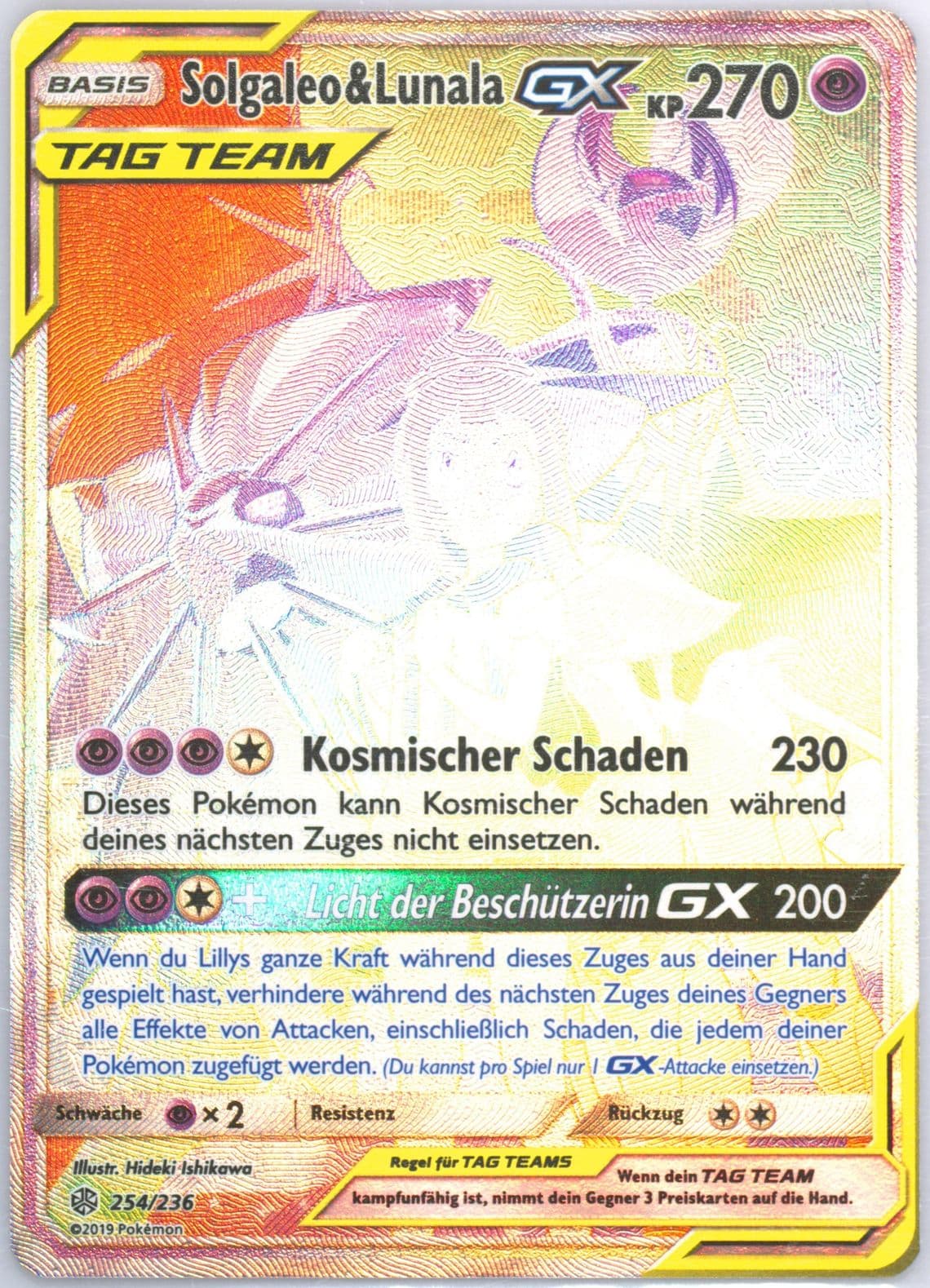 Full Art/Solgaleo & Lunala GX German-Secret (254) 2019 Pokemon Sun & Moon Cosmic Eclipse