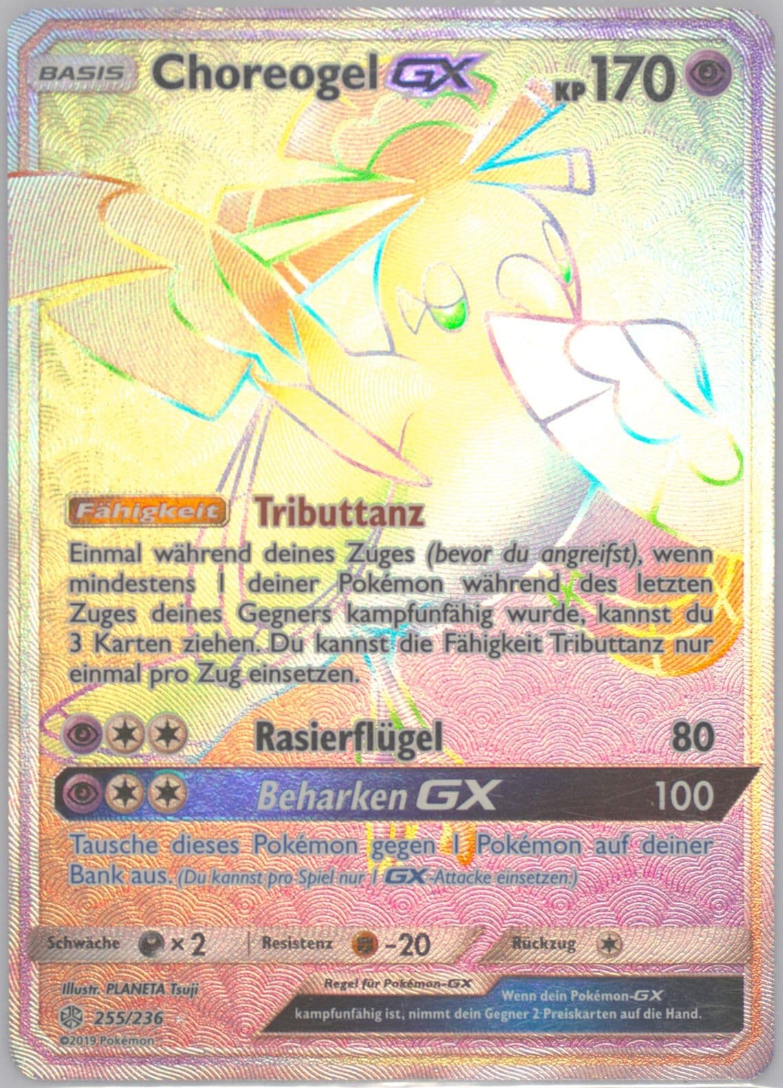 Full Art/Choreogel GX German-Secret (255) 2019 Pokemon Sun & Moon Cosmic Eclipse
