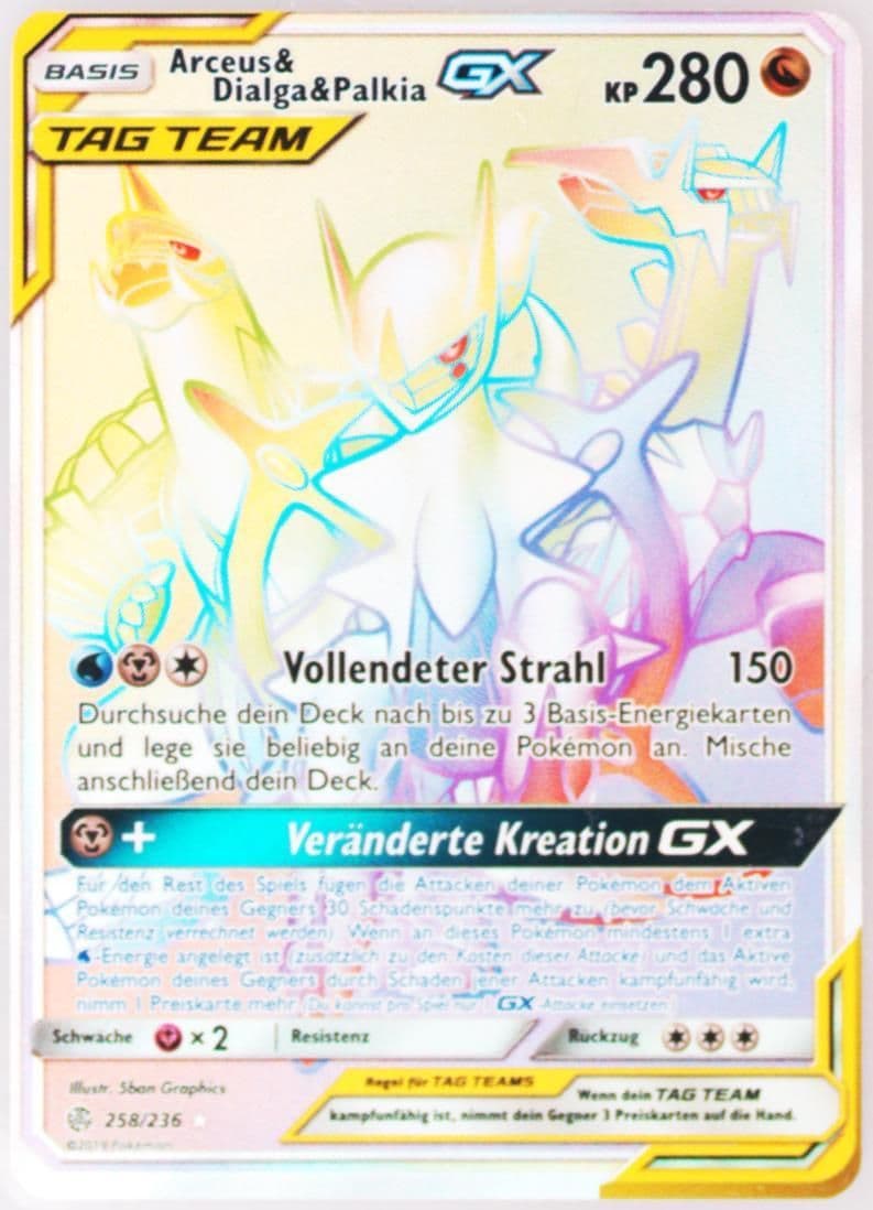 Full Art/Arceus & Dialga & Palkia GX German-Secret (258) 2019 Pokemon Sun & Moon Cosmic Eclipse