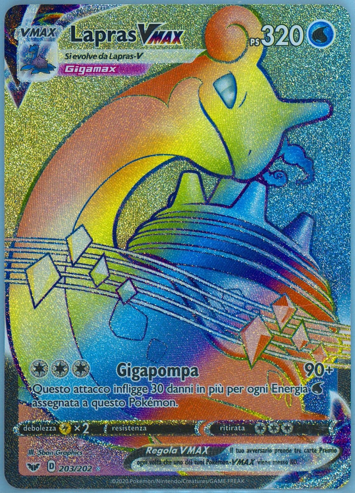 Full Art/Lapras Vmax Italian-Secret (203) 2020 Pokemon Sword & Shield