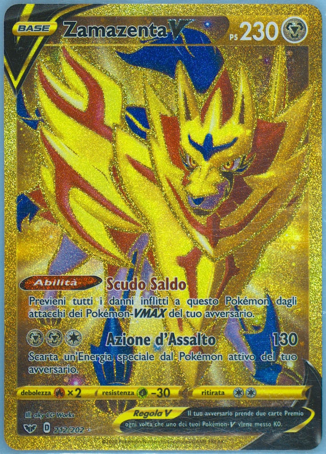 Full Art/Zamazenta V Italian-Secret (212) 2020 Pokemon Sword & Shield