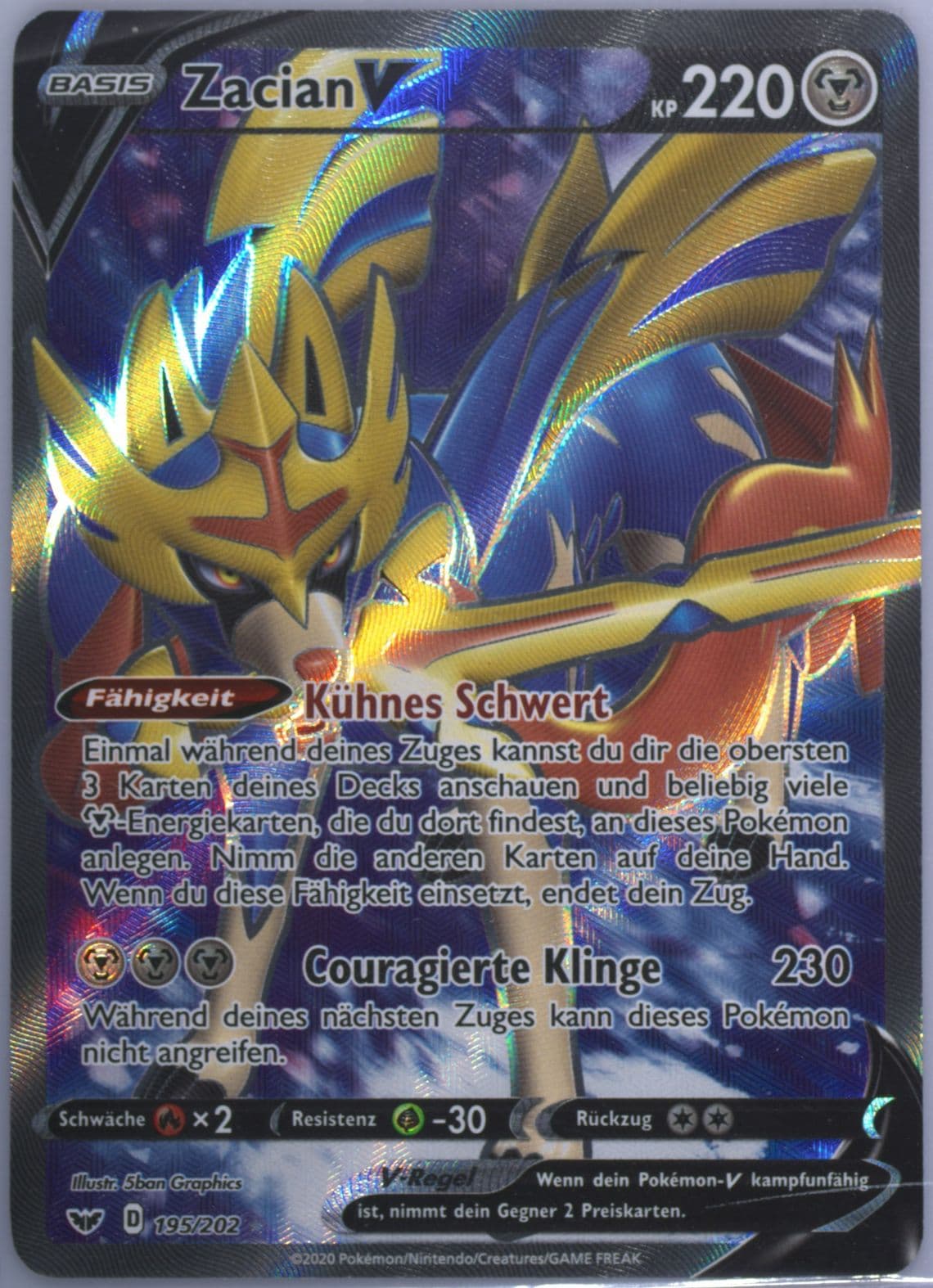 Full Art/Zacian V German (195) 2020 Pokemon Sword & Shield