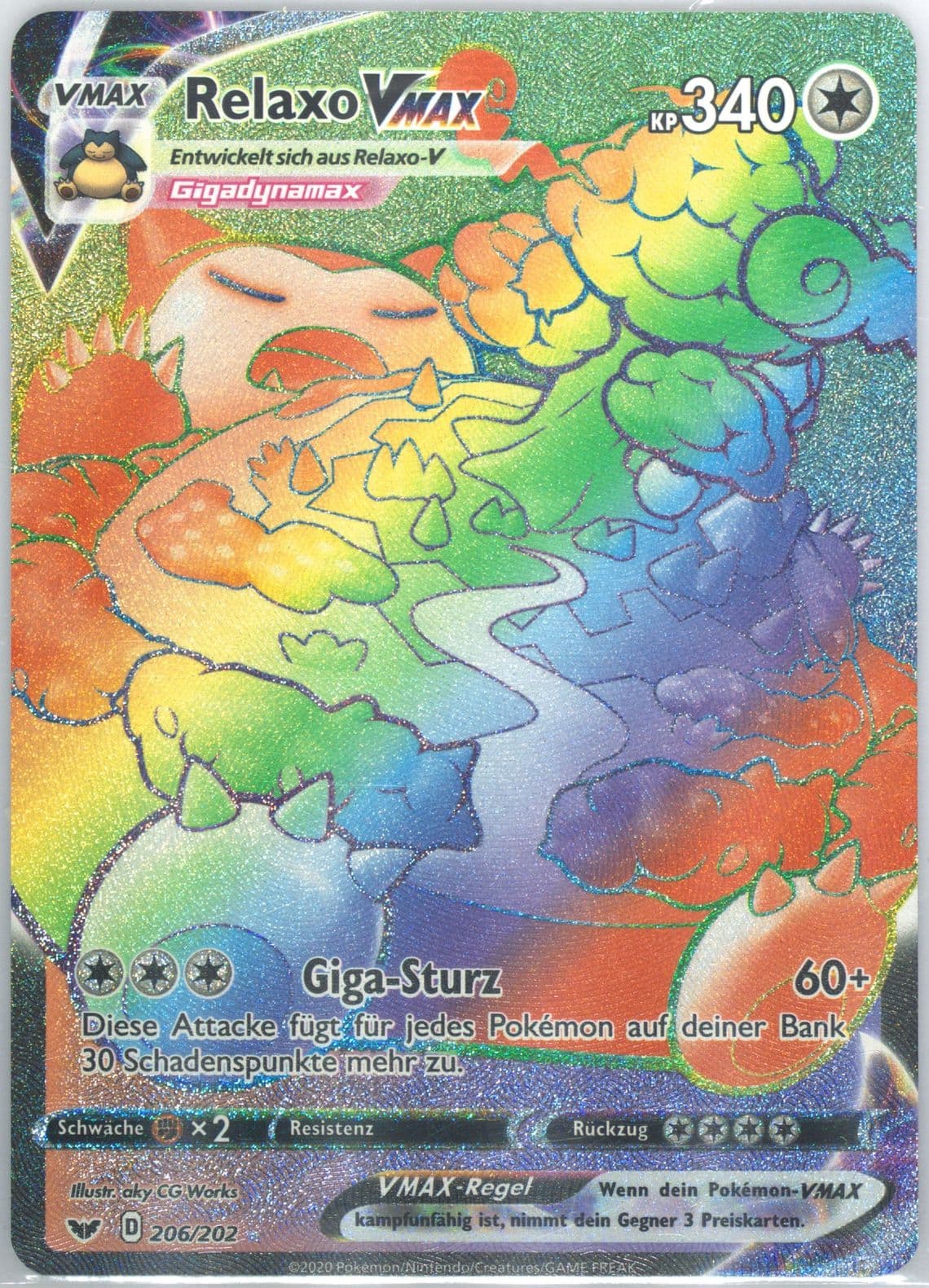 Full Art/Relaxo Vmax German-Secret (206) 2020 Pokemon Sword & Shield