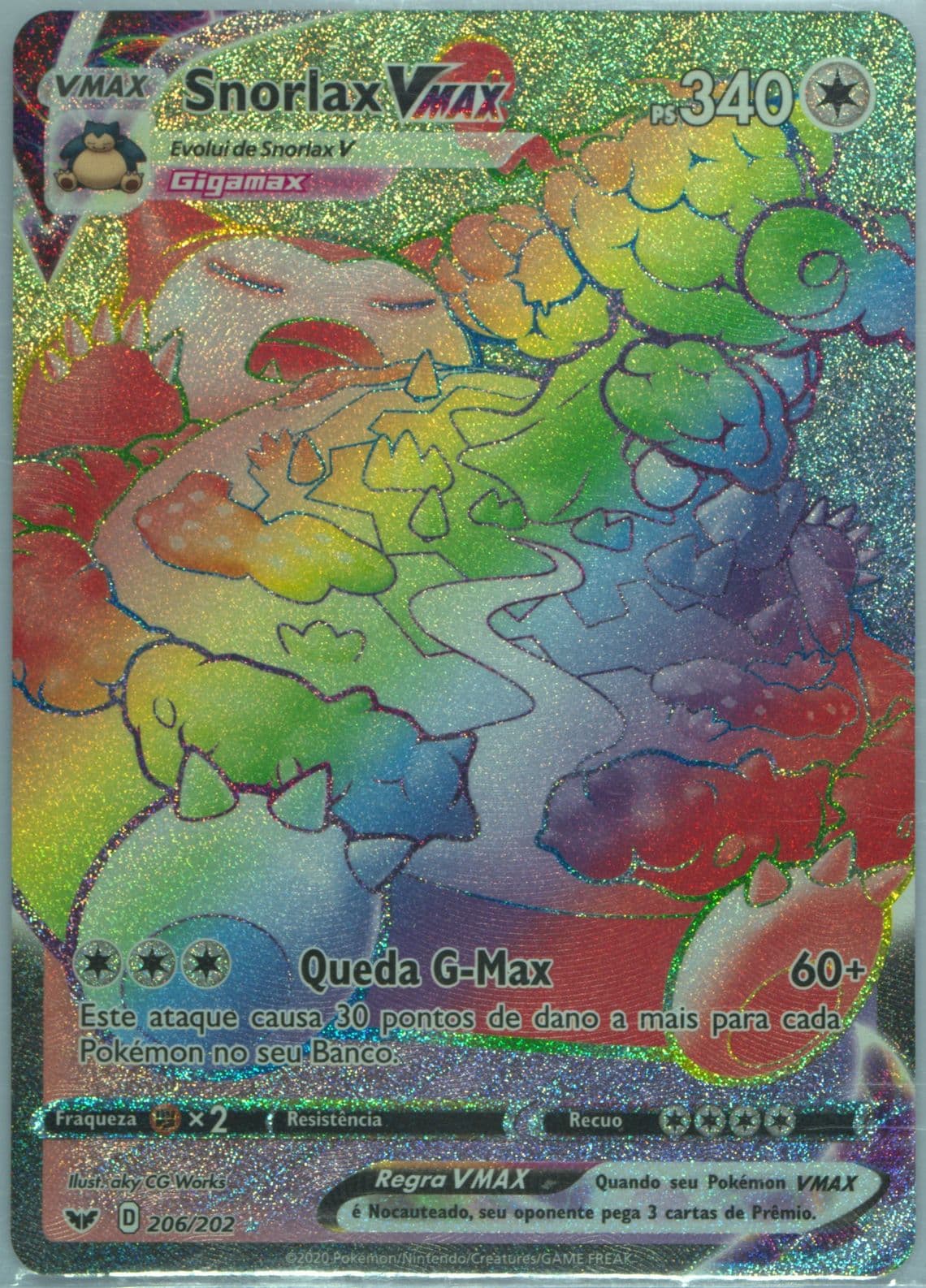 Full Art/Snorlax Vmax Portuguese-Secret (206) 2020 Pokemon Sword & Shield