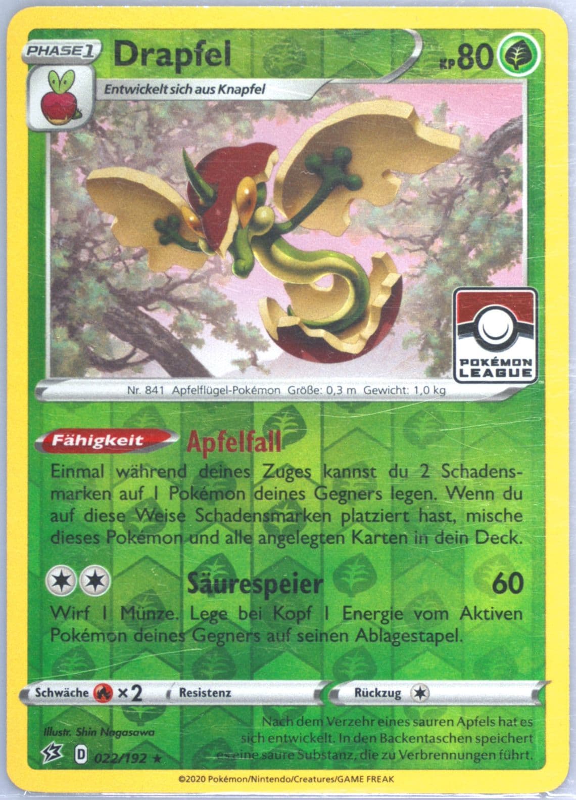 Drapfel-Reverse Foil German (022) 2020 Pokemon Sword & Shield Rebel Clash