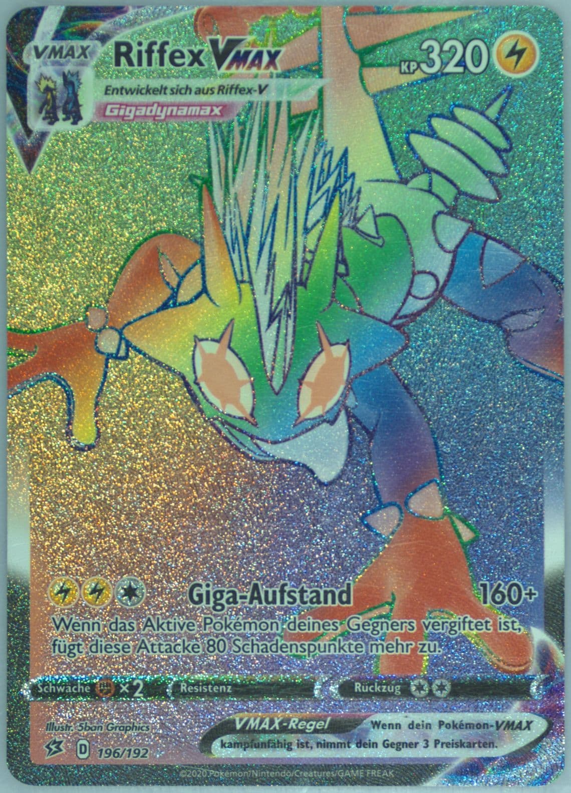 Full Art/Riffex Vmax German-Secret (196) 2020 Pokemon Sword & Shield Rebel Clash