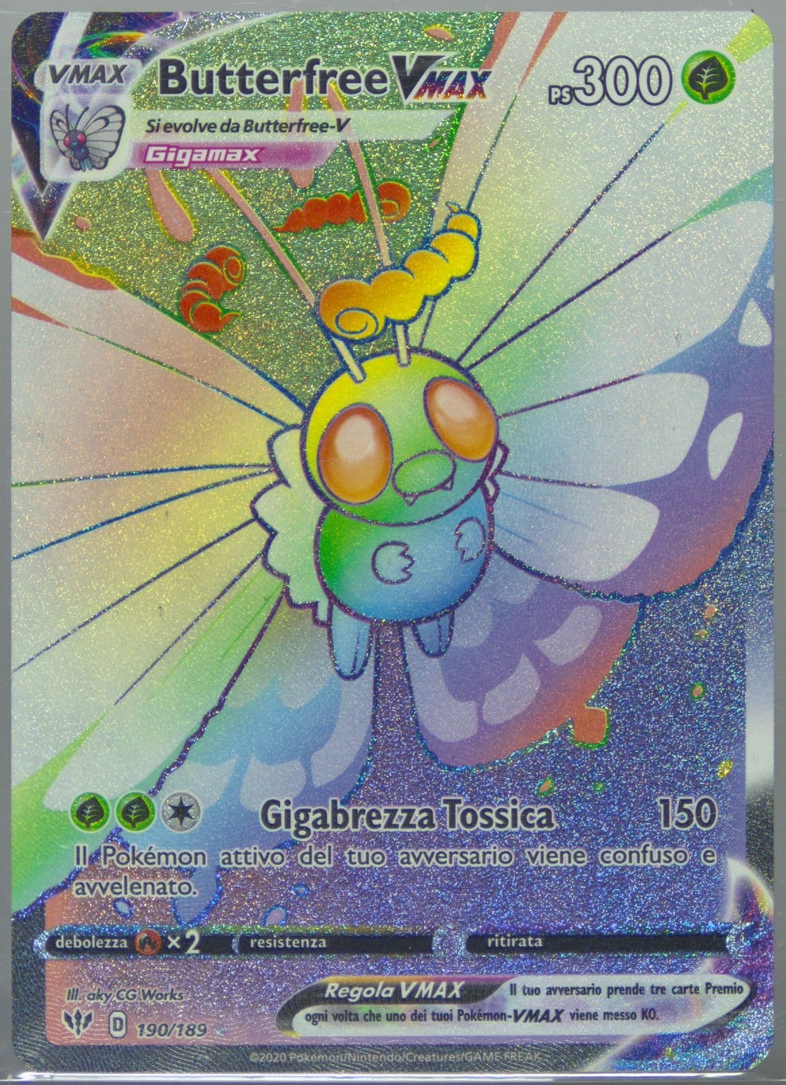 Full Art/Butterfree Vmax Italian-Secret (190) 2020 Pokemon Sword & Shield Darkness Ablaze