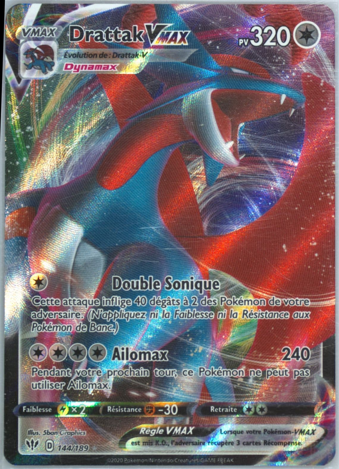 Full Art/Drattak Vmax French (144) 2020 Pokemon Sword & Shield Darkness Ablaze