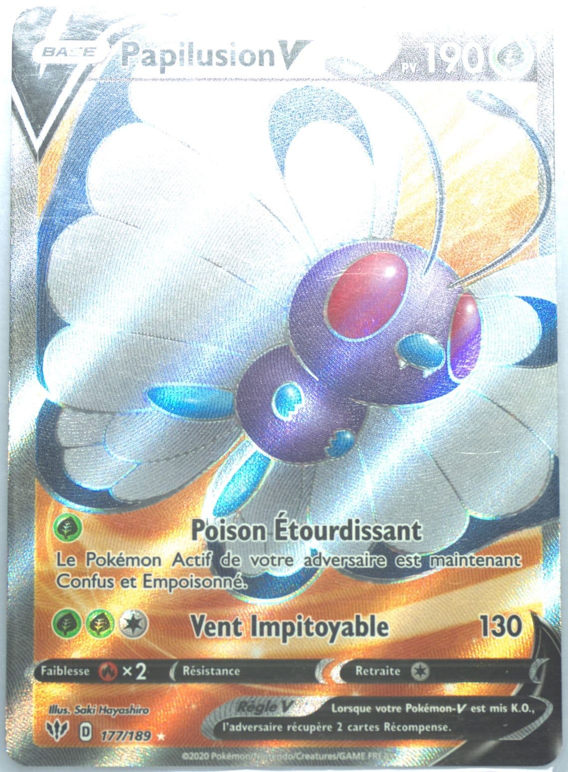 Full Art/Papilusion V French (177) 2020 Pokemon Sword & Shield Darkness Ablaze