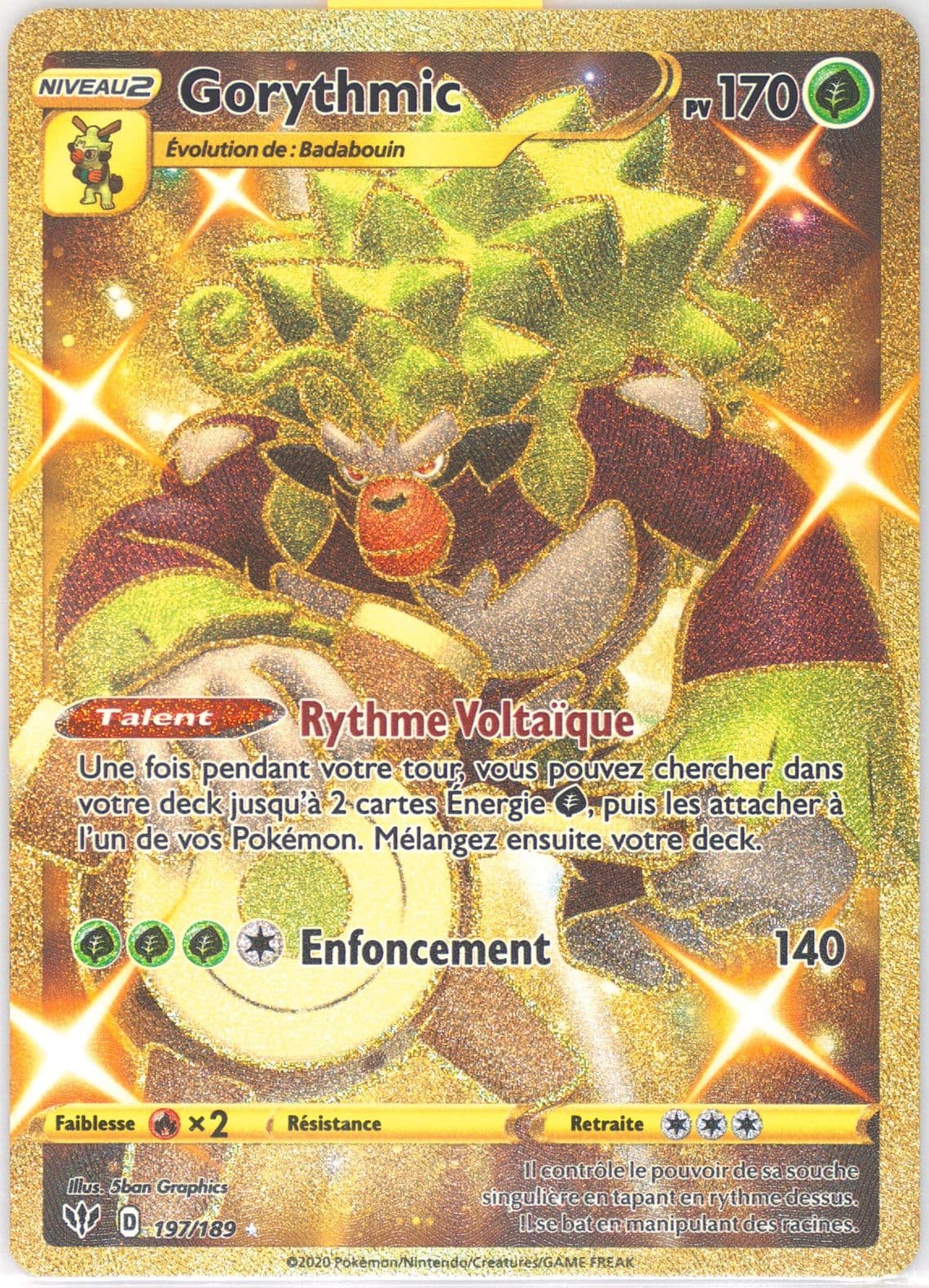 Full Art/Gorythmic French-Secret (197) 2020 Pokemon Sword & Shield Darkness Ablaze