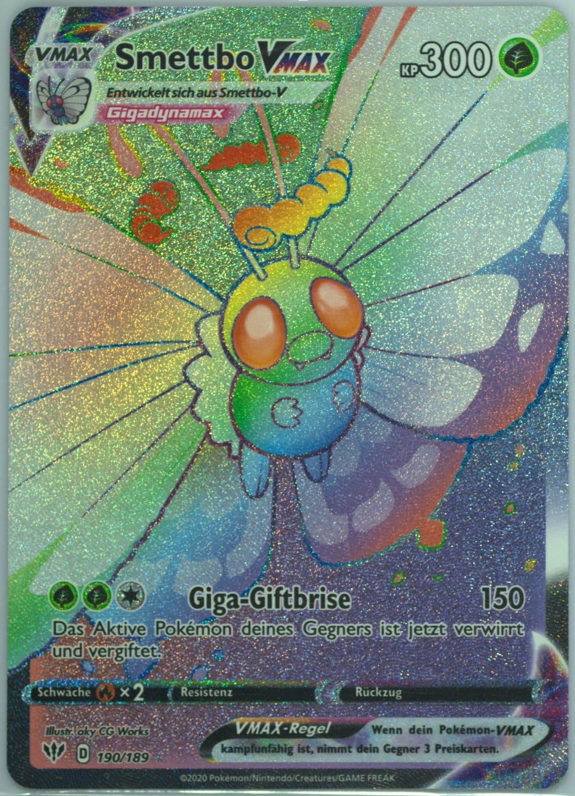 Full Art/Smettbo Vmax German-Secret (190) 2020 Pokemon Sword & Shield Darkness Ablaze