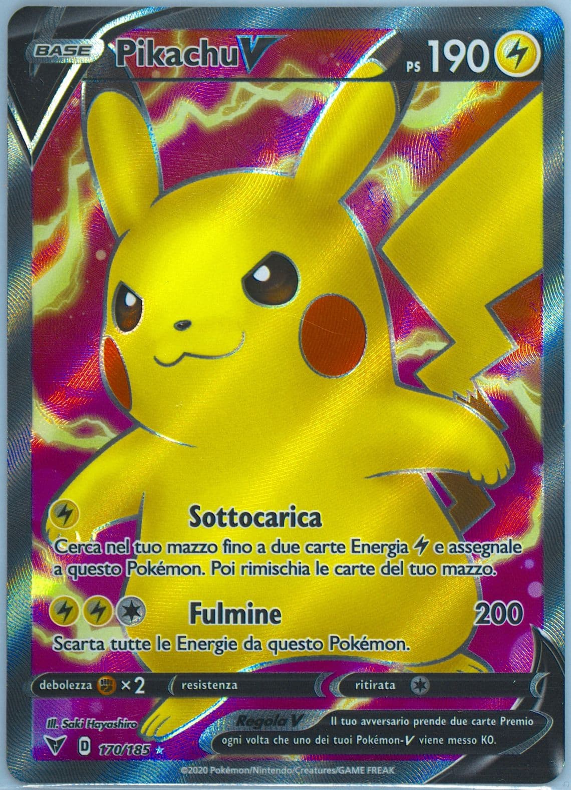 Full Art/Pikachu V Italian (170) 2020 Pokemon Sword & Shield Vivid Voltage
