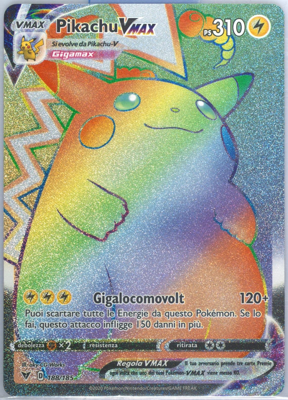 Full Art/Pikachu Vmax Italian-Secret (188) 2020 Pokemon Sword & Shield Vivid Voltage
