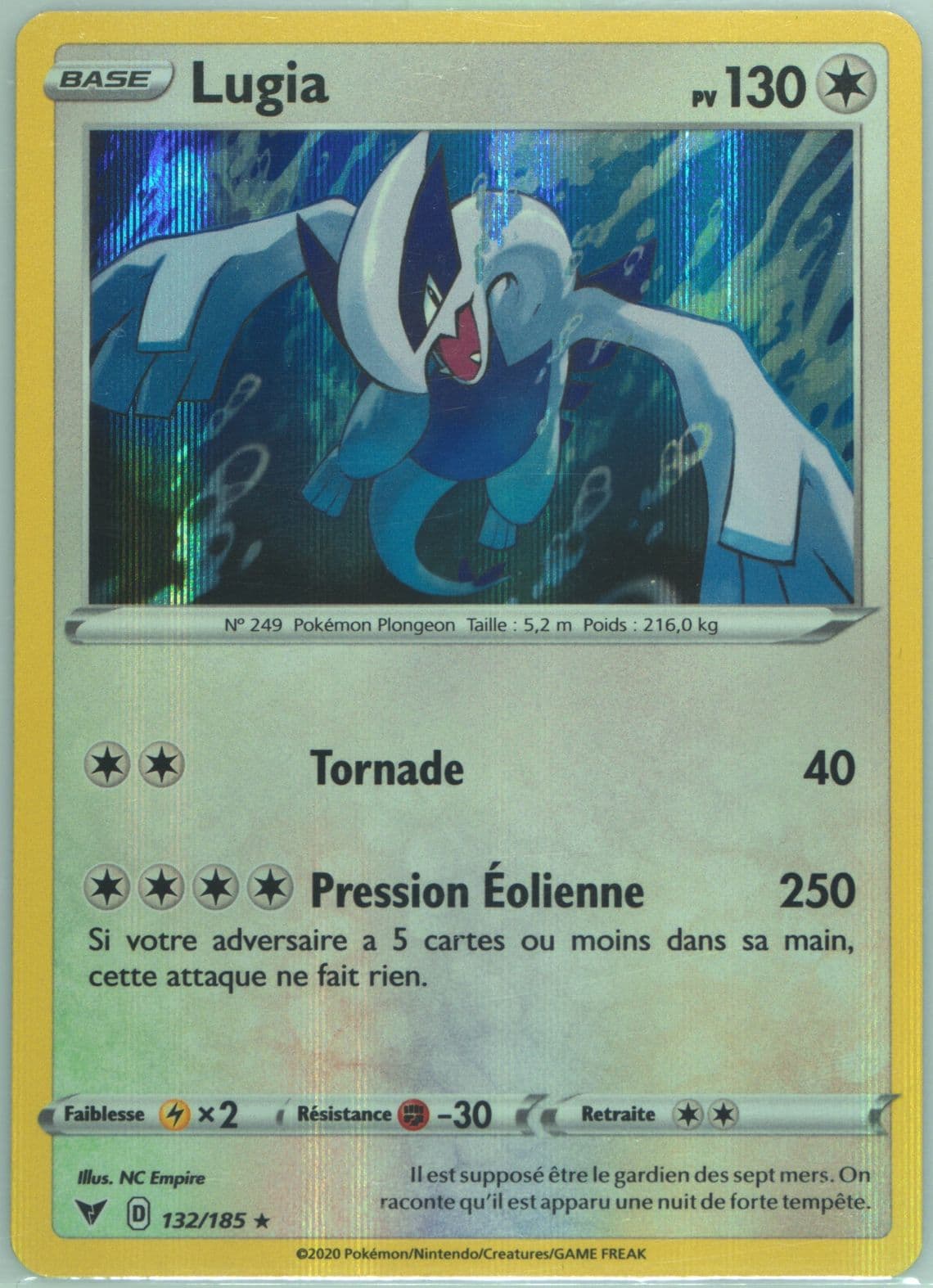 Lugia-Holo French (132) 2020 Pokemon Sword & Shield Vivid Voltage