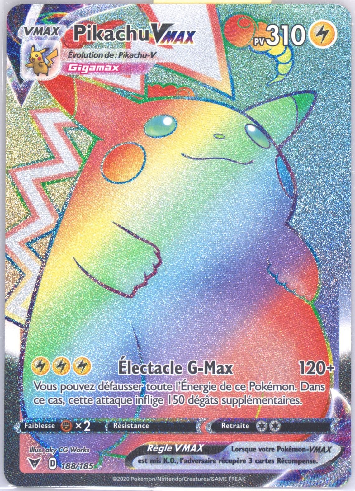 Full Art/Pikachu Vmax French-Secret (188) 2020 Pokemon Sword & Shield Vivid Voltage