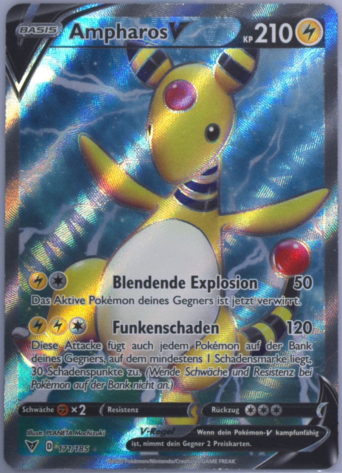 Full Art/Ampharos V German (171) 2020 Pokemon Sword & Shield Vivid Voltage