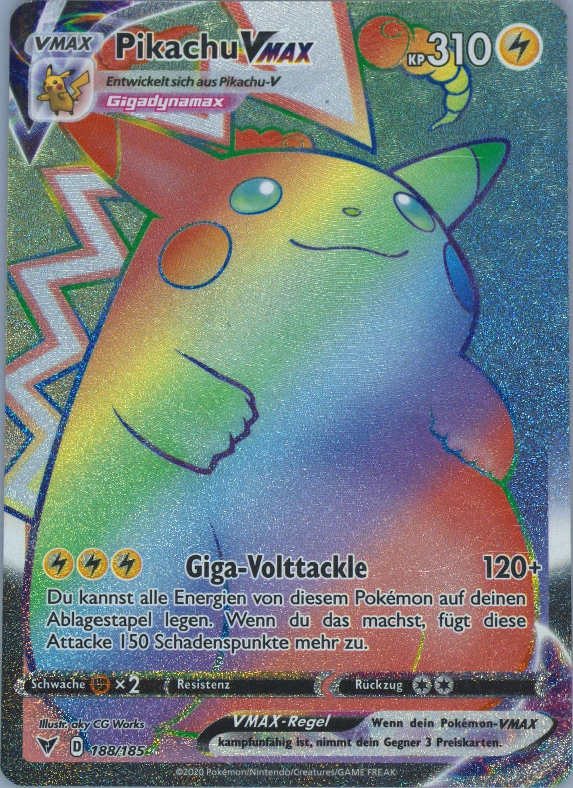 Full Art/Pikachu Vmax German-Secret (188) 2020 Pokemon Sword & Shield Vivid Voltage