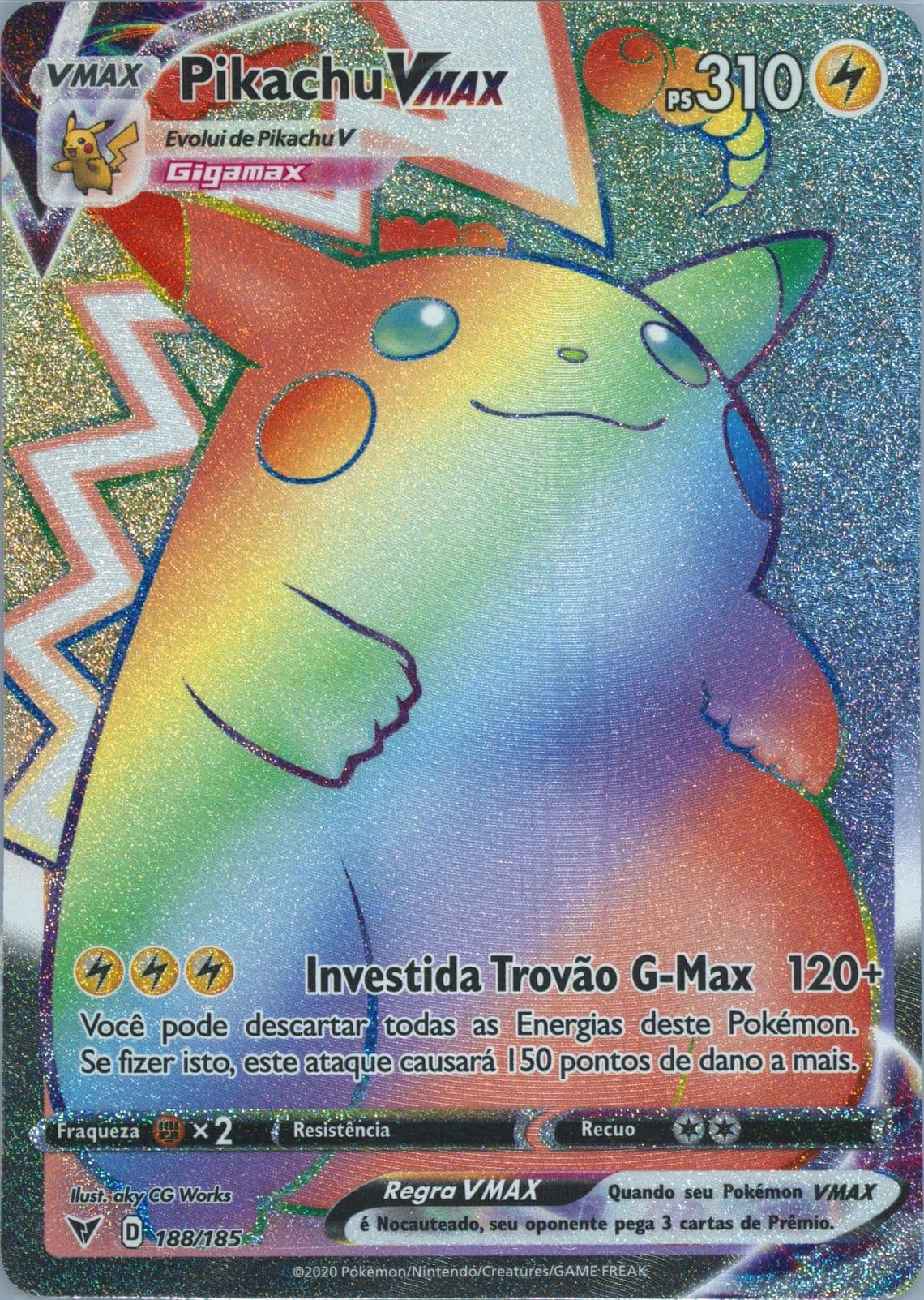 Full Art/Pikachu Vmax Portuguese-Secret (188) 2020 Pokemon Sword & Shield Vivid Voltage