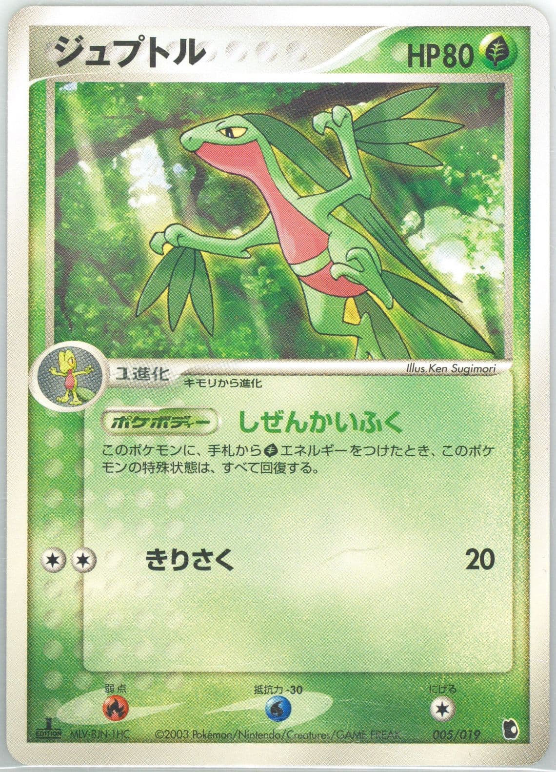 Grovyle 1st Edition (005) 2003 Pokemon Japanese Treecko Constructed Starter Deck