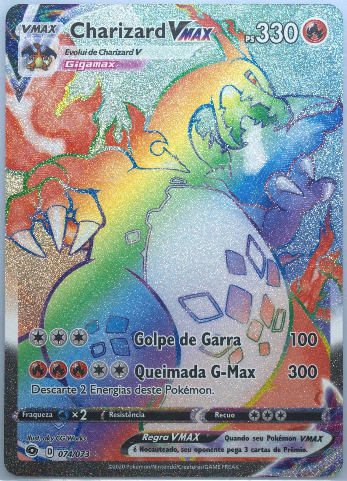 Full Art/Charizard Vmax Portuguese-Secret (074) 2020 Pokemon Sword & Shield Champion's Path