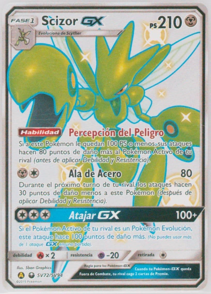 Full Art/Scizor GX Spanish (SV72) 2019 Pokemon Sun & Moon Hidden Fates