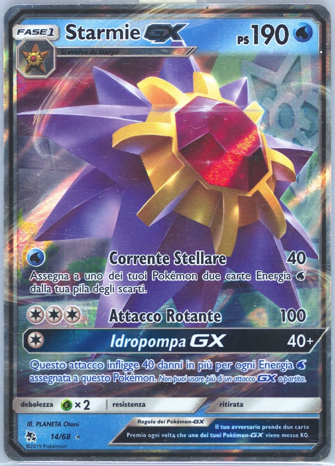 Starmie GX Italian (14) 2019 Pokemon Sun & Moon Hidden Fates
