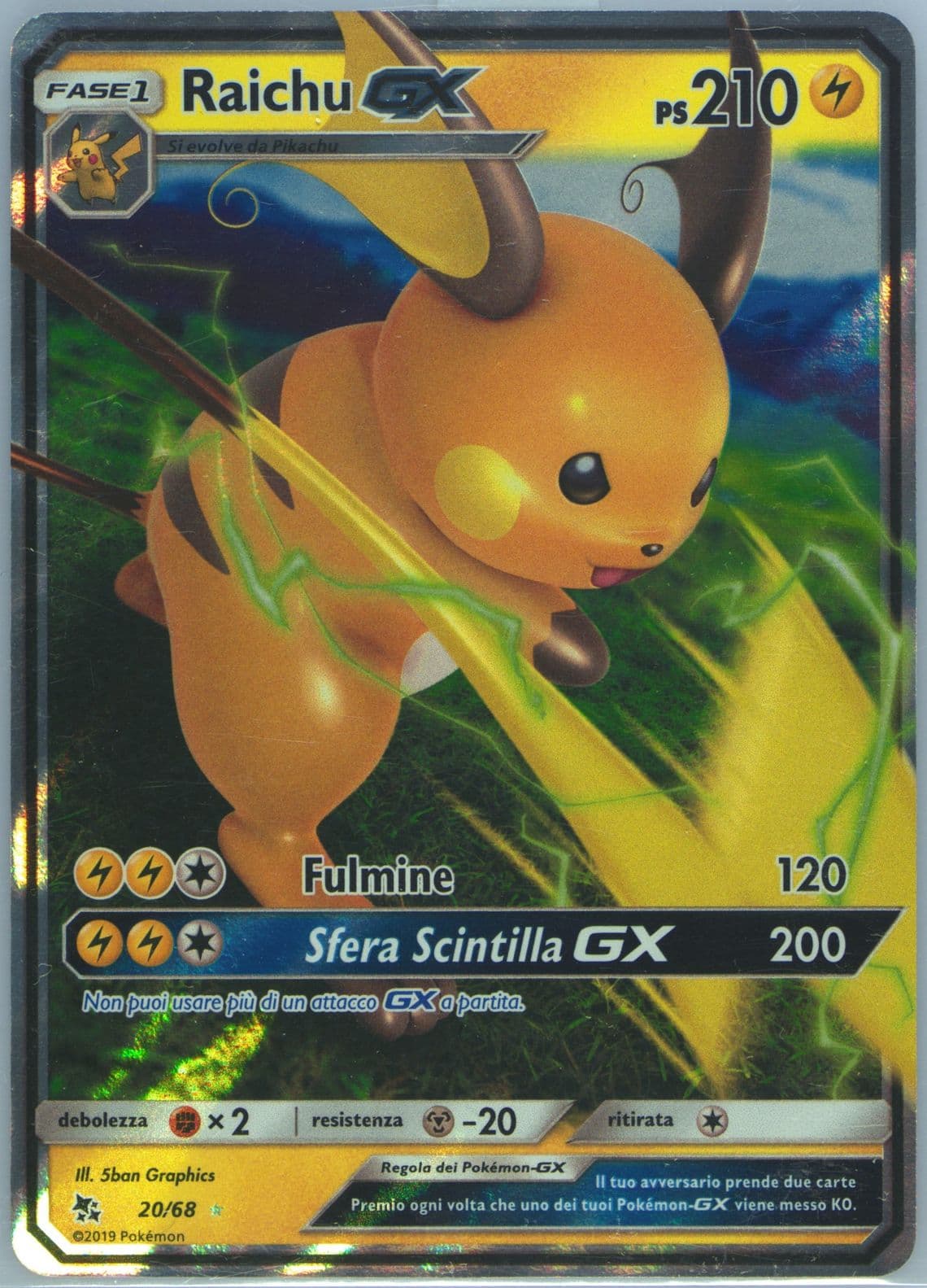 Raichu GX Italian (20) 2019 Pokemon Sun & Moon Hidden Fates